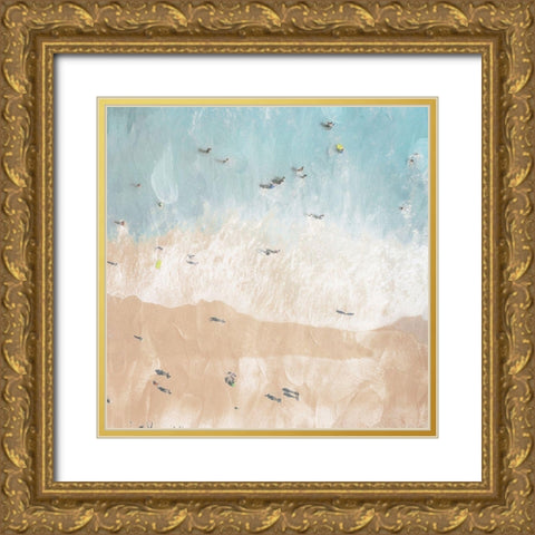 Lay Out On The Beach Two Gold Ornate Wood Framed Art Print with Double Matting by Villa, Mlli