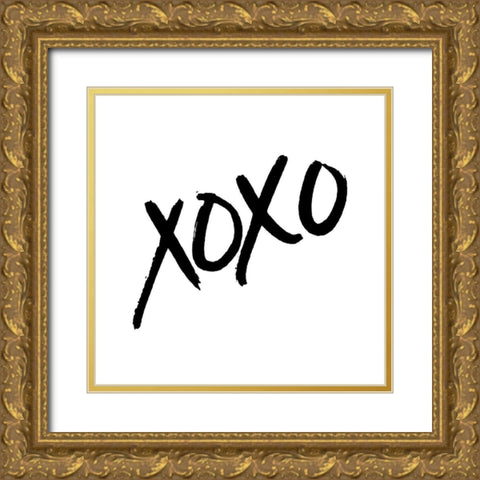 Xoxo Gold Ornate Wood Framed Art Print with Double Matting by Villa, Mlli