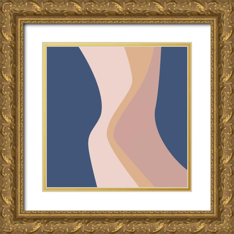 Muted Flow Gold Ornate Wood Framed Art Print with Double Matting by Villa, Mlli
