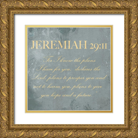 Jeremiah 29:11 Gold Ornate Wood Framed Art Print with Double Matting by Villa, Mlli