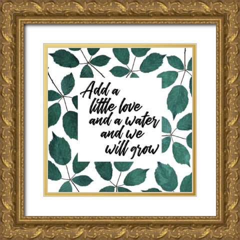 Add Love And Water Gold Ornate Wood Framed Art Print with Double Matting by Villa, Mlli