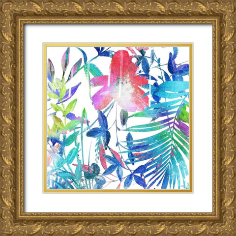 Colorful Arrangement Mate Gold Ornate Wood Framed Art Print with Double Matting by Villa, Mlli