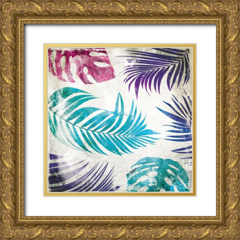 Colorful Palms Gold Ornate Wood Framed Art Print with Double Matting by Villa, Mlli