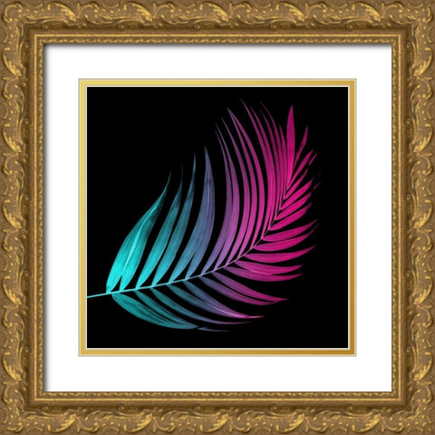 Neon Palms Gold Ornate Wood Framed Art Print with Double Matting by Villa, Mlli