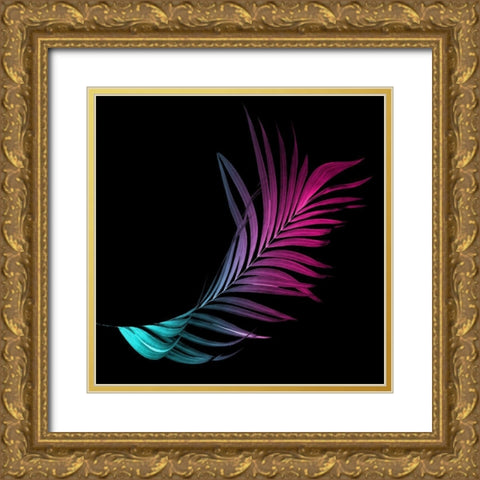 Neon Palms Four Gold Ornate Wood Framed Art Print with Double Matting by Villa, Mlli