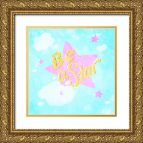 Be A Star Gold Ornate Wood Framed Art Print with Double Matting by Villa, Mlli