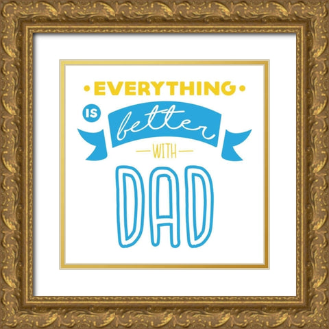 With Dad Gold Ornate Wood Framed Art Print with Double Matting by Villa, Mlli