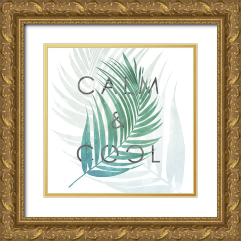 Calm And Cool N Gold Ornate Wood Framed Art Print with Double Matting by Villa, Mlli