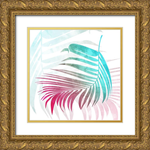 Bright Palms Mate Gold Ornate Wood Framed Art Print with Double Matting by Villa, Mlli