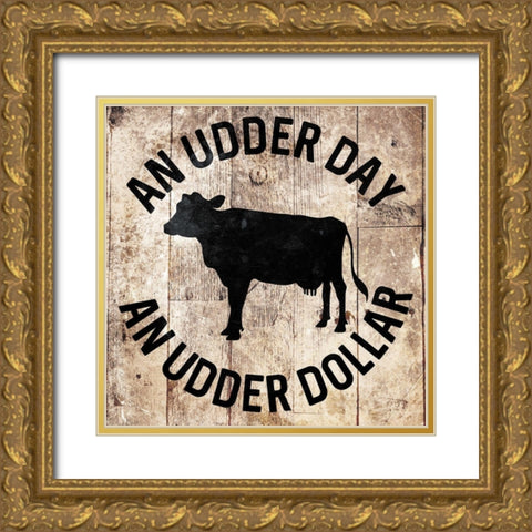 Udder Day Gold Ornate Wood Framed Art Print with Double Matting by Villa, Mlli