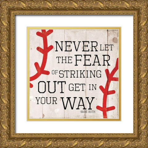 Striking Out Gold Ornate Wood Framed Art Print with Double Matting by Villa, Mlli