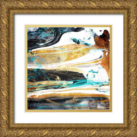 Teal Desert Mate Gold Ornate Wood Framed Art Print with Double Matting by Villa, Mlli