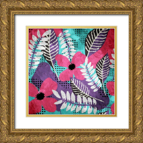 Flower Bunch Gold Ornate Wood Framed Art Print with Double Matting by Villa, Mlli