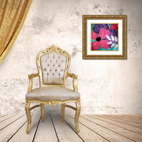 Flower Bunch Three Gold Ornate Wood Framed Art Print with Double Matting by Villa, Mlli