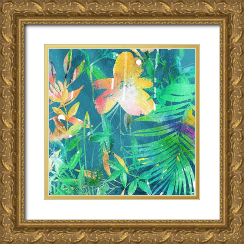 Tropical Plants Mate Gold Ornate Wood Framed Art Print with Double Matting by Villa, Mlli