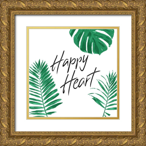 Happy Heart Clean Gold Ornate Wood Framed Art Print with Double Matting by Villa, Mlli