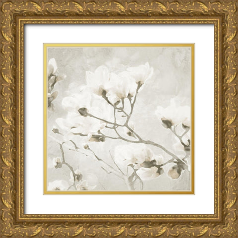 Cream Tree of White Flowers 2 Gold Ornate Wood Framed Art Print with Double Matting by Villa, Milli