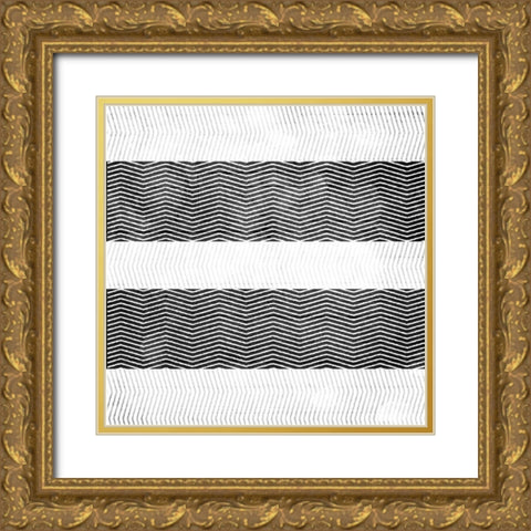 First Modern Pattern Gold Ornate Wood Framed Art Print with Double Matting by Villa, Mlli