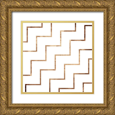 Forth Modern Pattern Gold Ornate Wood Framed Art Print with Double Matting by Villa, Mlli