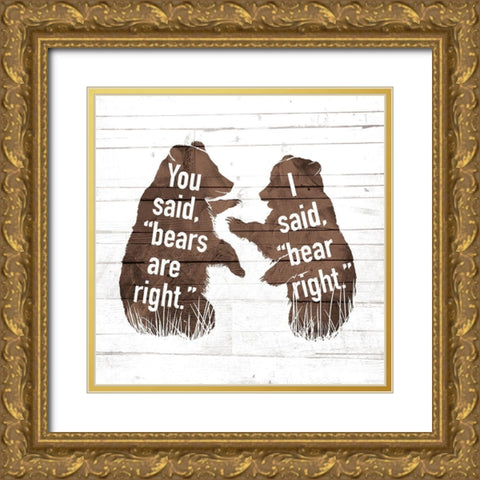 Bears Are Right Gold Ornate Wood Framed Art Print with Double Matting by Villa, Mlli