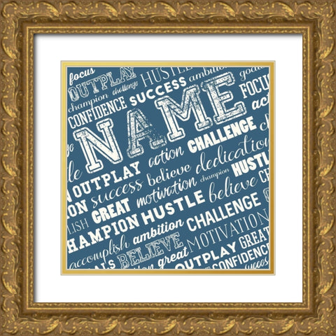 Full Of Sports Words Gold Ornate Wood Framed Art Print with Double Matting by Villa, Mlli