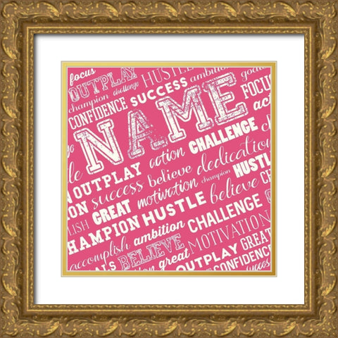 Full Of Sports Words Mate Gold Ornate Wood Framed Art Print with Double Matting by Villa, Mlli