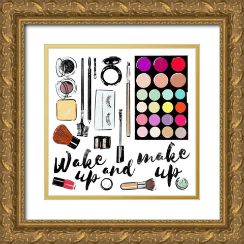 Wake Up Gold Ornate Wood Framed Art Print with Double Matting by Villa, Mlli