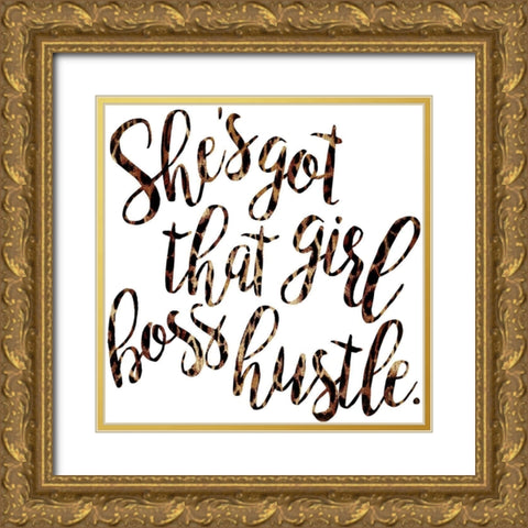 Girl Boss Hustle Gold Ornate Wood Framed Art Print with Double Matting by Villa, Mlli