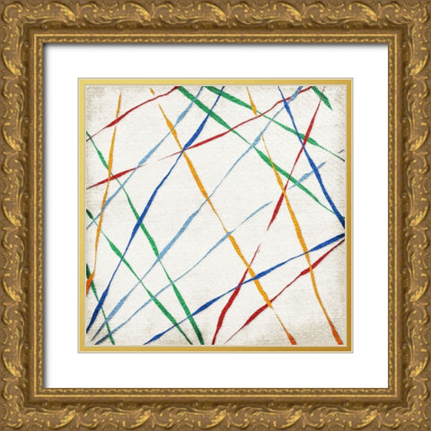 Crisscrossed Gold Ornate Wood Framed Art Print with Double Matting by Villa, Mlli