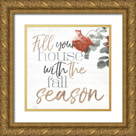 Fill With Fall Gold Ornate Wood Framed Art Print with Double Matting by Villa, Mlli