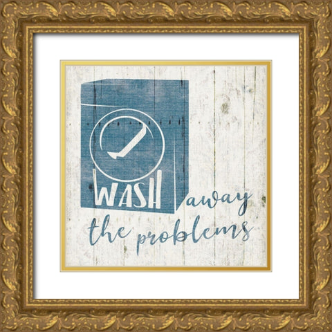 Wash Away Gold Ornate Wood Framed Art Print with Double Matting by Villa, Mlli