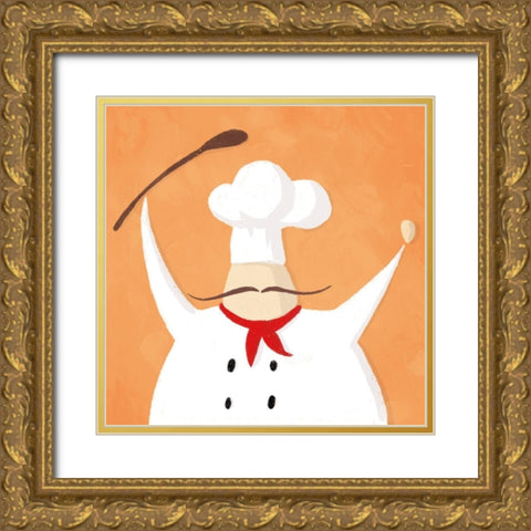Spoon Chef Gold Ornate Wood Framed Art Print with Double Matting by Villa, Mlli