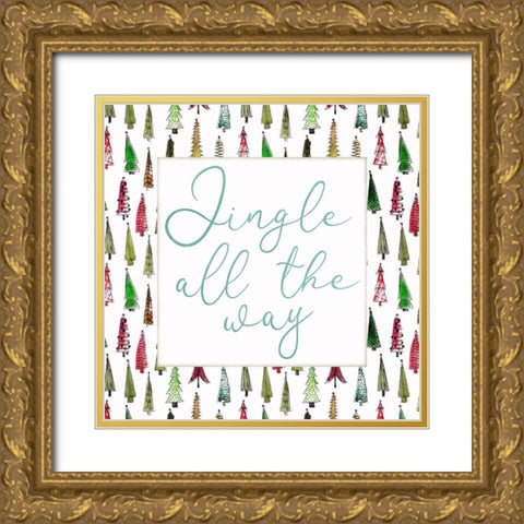 Jingle All The Way Gold Ornate Wood Framed Art Print with Double Matting by Villa, Mlli