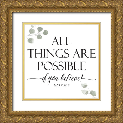 If You Believe Gold Ornate Wood Framed Art Print with Double Matting by Villa, Milli