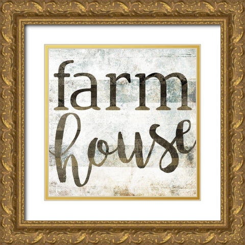 Farm House Gold Ornate Wood Framed Art Print with Double Matting by Villa, Mlli