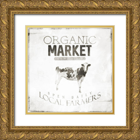 Fresh Cow Gold Ornate Wood Framed Art Print with Double Matting by Villa, Mlli