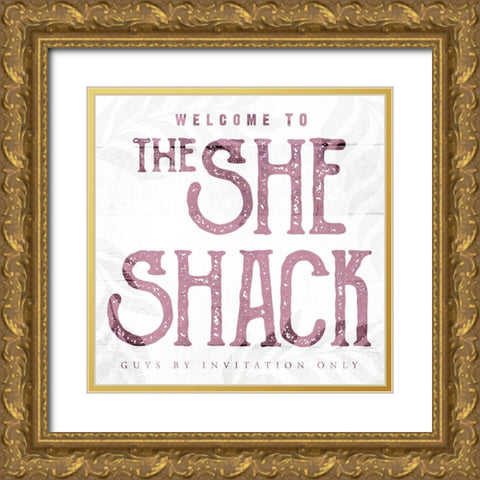 The She Shack Gold Ornate Wood Framed Art Print with Double Matting by Villa, Mlli