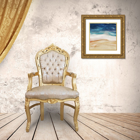 Sea Flows Gold Ornate Wood Framed Art Print with Double Matting by Villa, Milli
