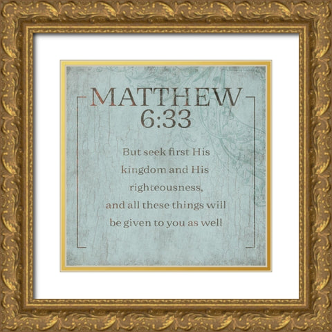 Matthew Murky Sea Gold Ornate Wood Framed Art Print with Double Matting by Villa, Milli