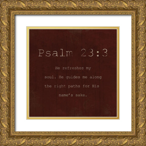 Psalm 233 Fall Farm Gold Ornate Wood Framed Art Print with Double Matting by Villa, Milli