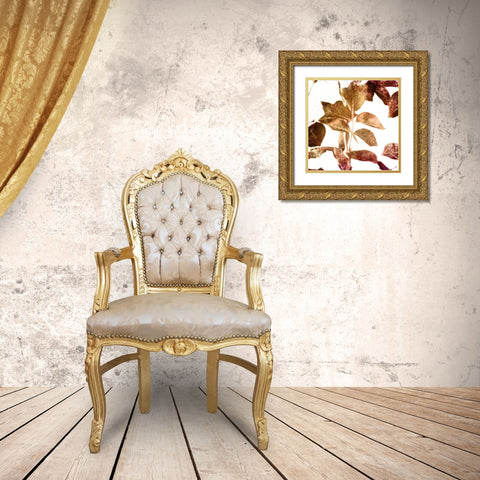 Fall Universal Leaves Gold Ornate Wood Framed Art Print with Double Matting by Villa, Milli