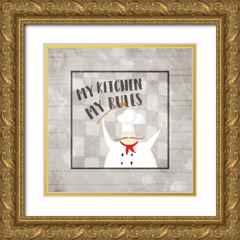 My Kitchen Gold Ornate Wood Framed Art Print with Double Matting by Villa, Milli