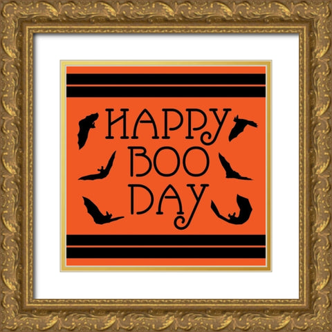 Happy Boo Day Gold Ornate Wood Framed Art Print with Double Matting by Villa, Milli