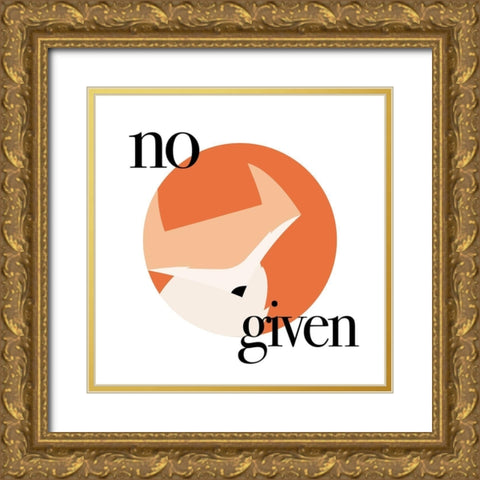 No Fox Gold Ornate Wood Framed Art Print with Double Matting by Villa, Milli