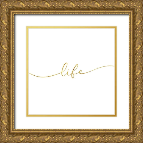 Gold Life Gold Ornate Wood Framed Art Print with Double Matting by Villa, Milli