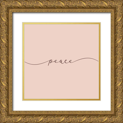 Peace Gold Ornate Wood Framed Art Print with Double Matting by Villa, Milli