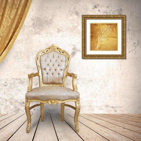 Simple ReGold Flower 2 Gold Ornate Wood Framed Art Print with Double Matting by Villa, Milli