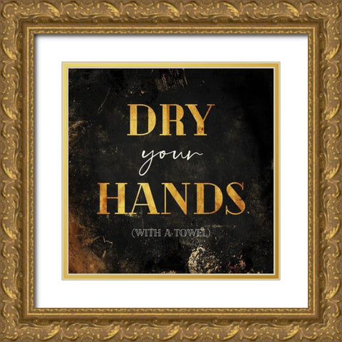 Dry Your Hands Gold Ornate Wood Framed Art Print with Double Matting by Villa, Milli