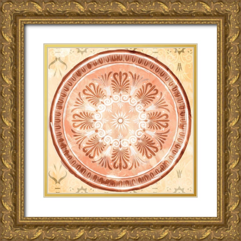 Medallion Plate Boho Style Gold Ornate Wood Framed Art Print with Double Matting by Villa, Milli