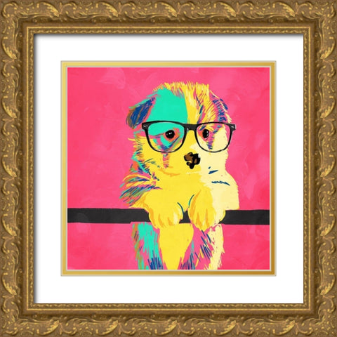 Puppy Vision Gold Ornate Wood Framed Art Print with Double Matting by Villa, Milli